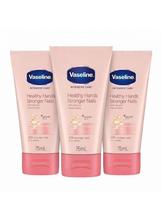 Vaselinevaseline pack 3 Intensive Care Hand And Nail Cream with keratin 75ml